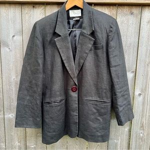 Vintage totonko black linen blazer